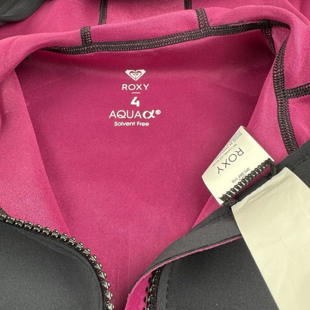 NWT Roxy Swell 1mm Hooded Wetsuit Paddle Jacket Women's Sz 4 Black/Print - Picture 7 of 13